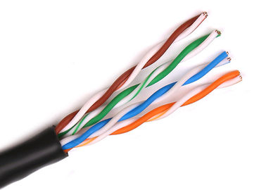 Черный кабель ФТП Кат6А, незаслоненные проводники кабеля 8 сети кота 6